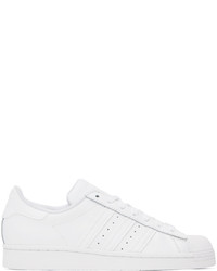 weiße Leder niedrige Sneakers von adidas Originals