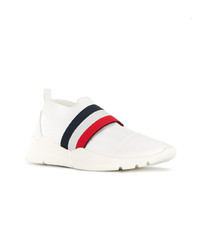 weiße Leder niedrige Sneakers von Moncler