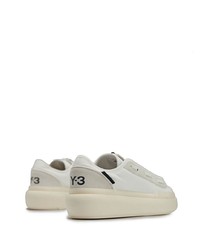 weiße Leder niedrige Sneakers von Y-3