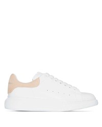 weiße Leder niedrige Sneakers von Alexander McQueen