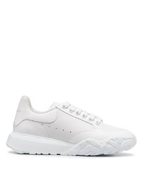 weiße Leder niedrige Sneakers von Alexander McQueen