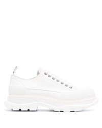 weiße Leder niedrige Sneakers von Alexander McQueen