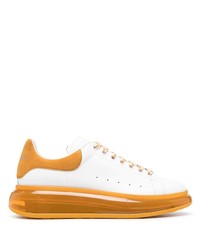 weiße Leder niedrige Sneakers von Alexander McQueen