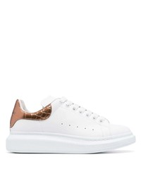 weiße Leder niedrige Sneakers von Alexander McQueen