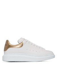 weiße Leder niedrige Sneakers von Alexander McQueen