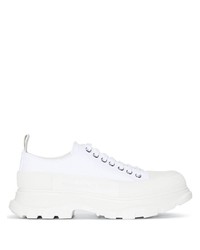 weiße Leder niedrige Sneakers von Alexander McQueen