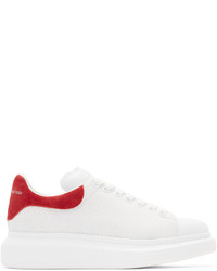 weiße Leder niedrige Sneakers von Alexander McQueen