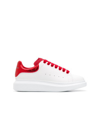 weiße Leder niedrige Sneakers von Alexander McQueen