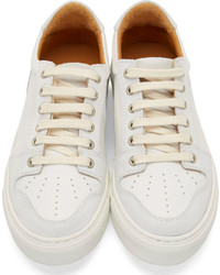 weiße Leder niedrige Sneakers von Ami