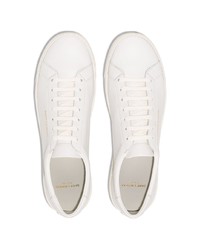 weiße Leder niedrige Sneakers von Saint Laurent