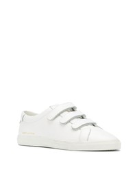 weiße Leder niedrige Sneakers von Saint Laurent