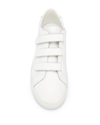 weiße Leder niedrige Sneakers von Saint Laurent