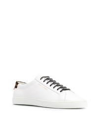 weiße Leder niedrige Sneakers von Saint Laurent