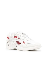 weiße Leder niedrige Sneakers von Raf Simons