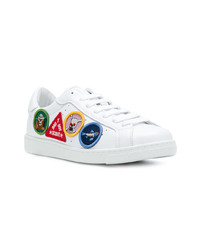 weiße Leder niedrige Sneakers von DSQUARED2