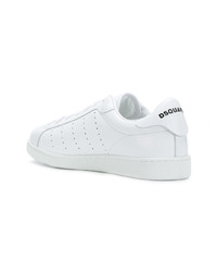 weiße Leder niedrige Sneakers von DSQUARED2