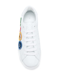 weiße Leder niedrige Sneakers von DSQUARED2