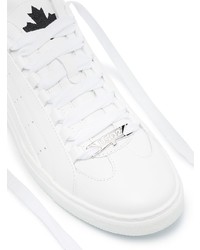 weiße Leder niedrige Sneakers von DSQUARED2