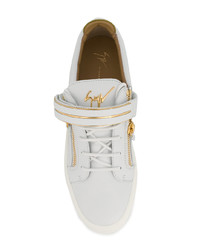 weiße Leder niedrige Sneakers von Giuseppe Zanotti Design