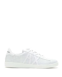 weiße Leder niedrige Sneakers von Armani Exchange