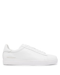 weiße Leder niedrige Sneakers von Armani Exchange