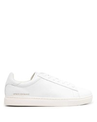 weiße Leder niedrige Sneakers von Armani Exchange