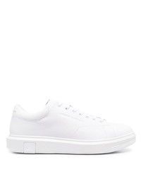 weiße Leder niedrige Sneakers von Armani Exchange