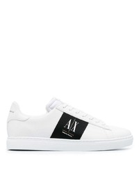 weiße Leder niedrige Sneakers von Armani Exchange