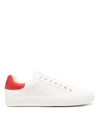 weiße Leder niedrige Sneakers von Armani Exchange