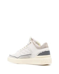 weiße Leder niedrige Sneakers von Balmain