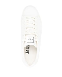 weiße Leder niedrige Sneakers von Balmain