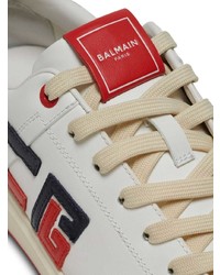 weiße Leder niedrige Sneakers von Balmain