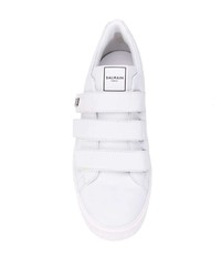 weiße Leder niedrige Sneakers von Balmain