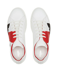 weiße Leder niedrige Sneakers von Fendi