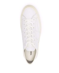 weiße Leder niedrige Sneakers von Tom Ford