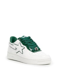 weiße Leder niedrige Sneakers von A Bathing Ape