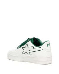 weiße Leder niedrige Sneakers von A Bathing Ape