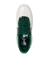 weiße Leder niedrige Sneakers von A Bathing Ape