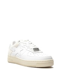 weiße Leder niedrige Sneakers von A Bathing Ape