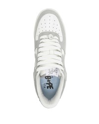 weiße Leder niedrige Sneakers von A Bathing Ape