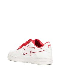 weiße Leder niedrige Sneakers von A Bathing Ape