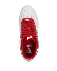 weiße Leder niedrige Sneakers von A Bathing Ape