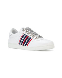 weiße Leder niedrige Sneakers von DSQUARED2