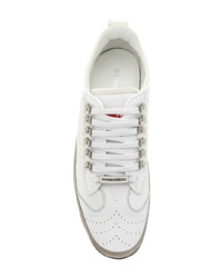 weiße Leder niedrige Sneakers von DSQUARED2