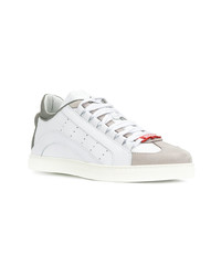 weiße Leder niedrige Sneakers von DSQUARED2