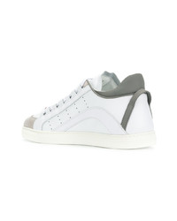 weiße Leder niedrige Sneakers von DSQUARED2