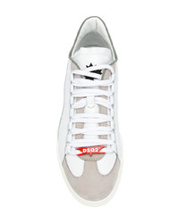 weiße Leder niedrige Sneakers von DSQUARED2