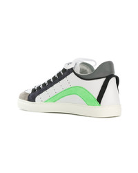 weiße Leder niedrige Sneakers von DSQUARED2