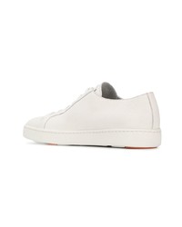 weiße Leder niedrige Sneakers von Santoni