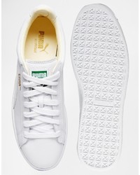 weiße Leder niedrige Sneakers von Puma